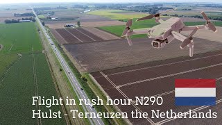 Flight at evening rush hour N290 Hulst  Terneuzen [upl. by Tolley123]