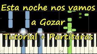 ESTA NOCHE NOS VAMOS A GOZAR  Cejas  Tutorial Piano Facil  Partitura PDF Gratis  Synthesia [upl. by Hinze373]