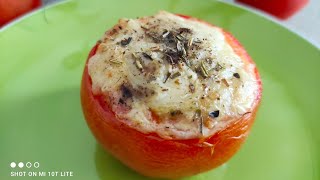 tomate farcie  thon  pomme de terre fromage  ASMR  recette au four [upl. by Junieta]