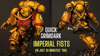 Speed Painting Grimdark IMPERIAL FISTS Space Marines  quick and easy tutorial [upl. by Einitsed]