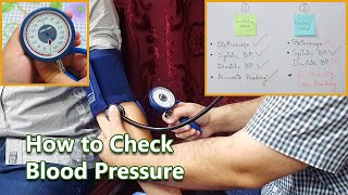 How to Check Blood Pressure by Using Manual BP Apparatus  Aneroid Sphygmomanometer [upl. by Atem]