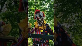 12ft Cackles the Clown in Twisted Trails Party City halloween Clown Circus animatronics [upl. by Gnemgnok]