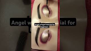 Angel winged eyeliner tutorial cutcreaseeyemakeup bridaleyemakeup glitteryeyes youtubeshorts [upl. by Anelaf]