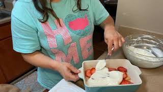 STRAWBERRY SHORTCAKE ICEBOX CAKEQUICK AND EASY STRAWBERRY DESSERT [upl. by Allisan]