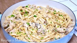 Fettuccine Alfredo con Pollo prepará Salsa Alfredo en casa con pocos ingredientes [upl. by Esylle35]