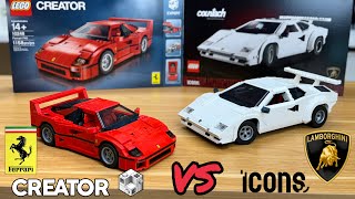 F40 Then vs Countach Now  An entertaining comparison of two great LEGO cars [upl. by Namwen]