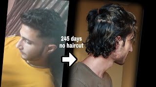 Hair growth journey of 245 days without haircut  Men Hair transformation 2021 [upl. by Ailemor525]