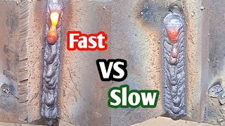 6013 vertical welding practice fast vs slow weaving [upl. by Nnaul]