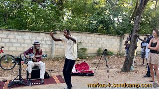 I got them DANCING in Diani Beach Kenya  street blues with looper [upl. by Kylila]