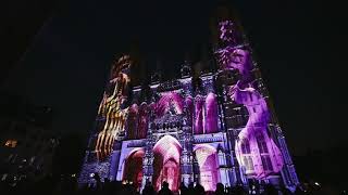 Cathédrale de lumière à Rouen « Rendezvous avec la lumière  » vidéo intégrale officielle [upl. by Eerazed]