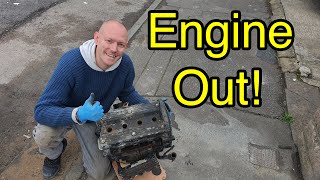 Barn Find Kawasaki GPZ900R Ninja TEARDOWN  Part 2  Removing the engine and gearbox [upl. by Panta]