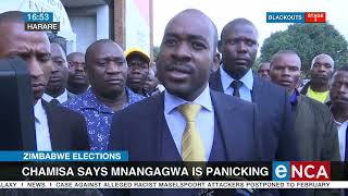 Zimbabwe Elections  Chamisa says Mnangagwa is panicking [upl. by Yeslah792]