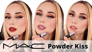 MAC Cosmetics Powder Kiss Matte Lipstick Review amp Swatches [upl. by Durwyn222]