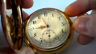 LE PHARE 58mm 32 JEWELS c1890 REPEATER CHRONOGRAPH POCKET WATCH 127GRS [upl. by Hasin]