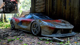 Restoring Abandoned Ferrari LaFerrari 1270HP  Forza Horizon 5  Thrustmaster T300RS Gameplay [upl. by Charita]