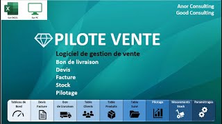 PILOTE VENTE  Outil Excel pour la gestion  BL  Devis  Factures  Stock [upl. by Alfonso]