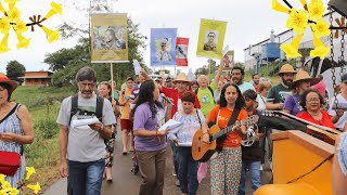 Caminhando em Romaria  Hino da 46ª Romaria da Terra do Rio Grande do Sul [upl. by Naawaj]