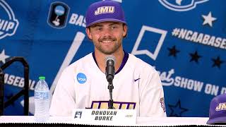 JMU Baseball 202324  June 2 Postgame Press Conference vs South Carolina  Raleigh Regional [upl. by Sissy]