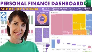 Interactive Personal Finance Dashboard with FREE EXCEL TEMPLATE [upl. by Nosemyaj553]