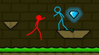 Watergirl and Fireboy Stickman Animation  Forest Ice Light Temple 7 [upl. by Nolie]