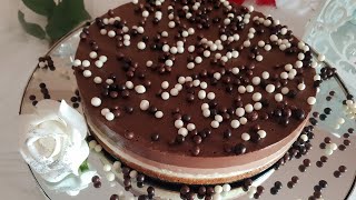 entremets 3 chocolats recette facile كيك موس الشوكولاته بثلاث طبقات [upl. by Macilroy]