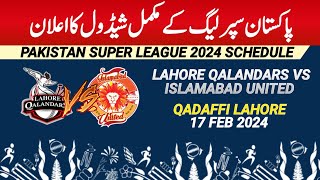 PSL 2024  PSL 2024 complete Schedule Date Time amp Venue  PSL 9 Schedule  Ad sports [upl. by Thrift855]