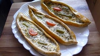 Türkische Pide mit SchafskäseTürkische RezeptePeynirli pide [upl. by Litton]