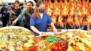 Still Popular and Best Selling  Soup Duck Chicken Cows Intestine amp More  Cambodian Street Food [upl. by Yurt]