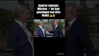 Alice Weidel 🇩🇪schlägt Reporter das Mikrofon 🎤 in Kopf und bricht die Reportage ab ⚠️ [upl. by Menashem]