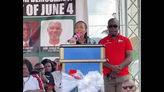 DR ZANETOR AGYEMAN RAWLINGS SPEAKS AT 44TH JUNE 4TH ANNIVERSARY IN HOHOE IN THE VOLTA REGION [upl. by Aspia]