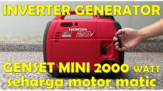 Genset HONDA EU20i silent inverter generator set japan made 2000 watt EU 20 i 10 i 22 mini portable [upl. by Godwin]