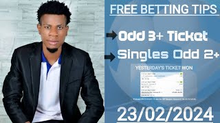 FREE BETTING TIPS TODAY 23022024  SOCCER PREDICTIONS TODAY footballpredictionstoday [upl. by Anod]