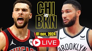 🔴LIVE  Chicago Bulls Vs Brooklyn Nets Full Game  NBA Live  NOV 01 2024  2K [upl. by Ayenat]