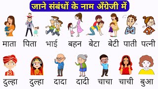 सभी संबंधों के नाम English में  name of relationship  family relations name  All relatives name [upl. by Wolfgram]