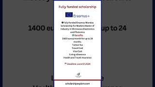 Fully Funded Erasmus Mundus Master for Industry in Microwave Electronics and Photonics 2024 [upl. by Clarhe]