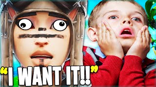 1V1 TROLLING ANGRY KID FOR RARE SKIN ON FORTNITE Funny Fortnite Trolling [upl. by Thurstan]