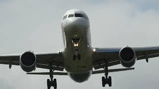 UNDERRATED LOCATION  05R Closeup Overhead Landings at Manchester Airport [upl. by Yecal]