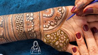 Very Beautiful Semi Bridal Mehndi Design  Latest Indian Mehndi Design tutorial  mehndi henna [upl. by Anekam]