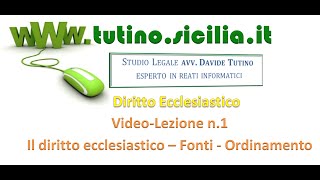 Diritto Ecclesiastico  Video lezione n1 Principi generali fonti ordinamento giuridico [upl. by Amuwkuhc646]