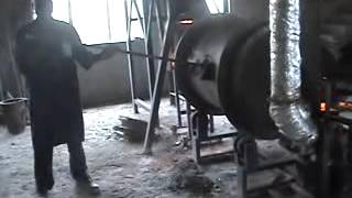 ROTARY FURNACE IN OPERATION  Molten Iron Tapping Part 1avi [upl. by Lihka]