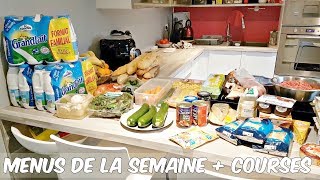 VIE DE FAMILLE MENUS DE LA SEMAINE  COURSES 🥕🥑🍎 [upl. by Hyo871]