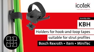 Hookandloop tape holders for strut profiles Bosch Rexroth  item  MiniTec  MayTec  icotek [upl. by Oler714]