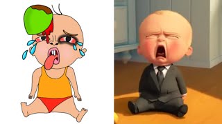 The Boss Baby  cartoon funny drawing meme video l Baby Vomit Fountain [upl. by Ailat455]