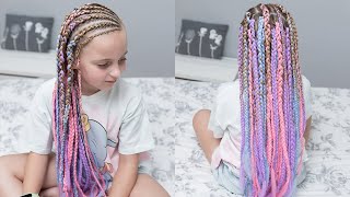 TRENZAS AFRICANAS FACILES PARA NIÑAS CON EXTENSIONES CON TECNICA CROCHET  CROCHET BOX BRAIDS [upl. by Doley]