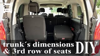 LINE LONG L2 Trunk´s dimensions and third row of seats PEUGEOT RIFTERCITROEN BERLINGOOPEL COMBO [upl. by Ardried17]