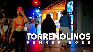 Torremolinos El Bajondillo to La Carihuela Nightlife Summer 2022 June Costa del Sol Málaga Spain 4K [upl. by Naesar958]