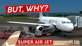 Explain This Airline PLEASE · SUPER AIR JET A320 Economy 🇮🇩 Bali ✈ Jakarta · MINI Trip Report [upl. by Nepets]