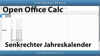 Senkrechter Jahreskalender OpenOffice Calc [upl. by Hubsher609]