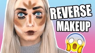 WTF WEIRD FULL FACE OF REVERSE MAKEUP [upl. by Ahselef]