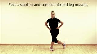 Curtsy lunge  Knee strength and stability  Marina Aagaard MFT [upl. by Noeht]